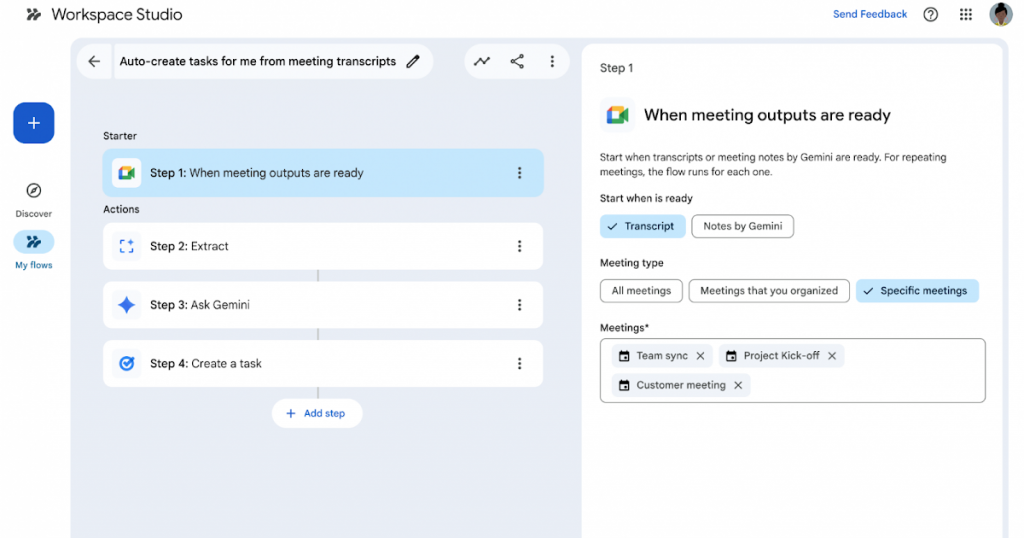 ActualStack cover image for Improvements to the Meet starter step and Calendar time-blocking capabilities in Google Workspace Studio