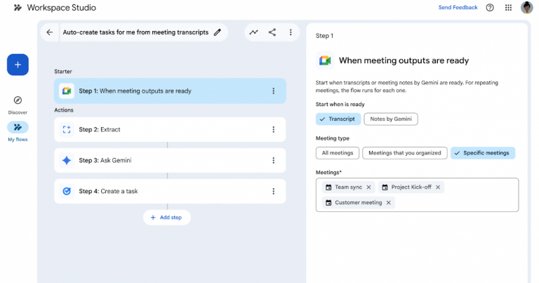 ActualStack cover image for Improvements to the Meet starter step and Calendar time-blocking capabilities in Google Workspace Studio