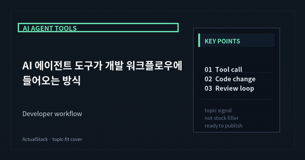 ActualStack cover image for AI 에이전트 도구가 개발 워크플로우에 들어오는 방식