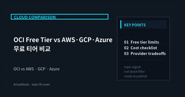 ActualStack cover image for OCI Free Tier vs AWS·GCP·Azure 무료 티어 비교