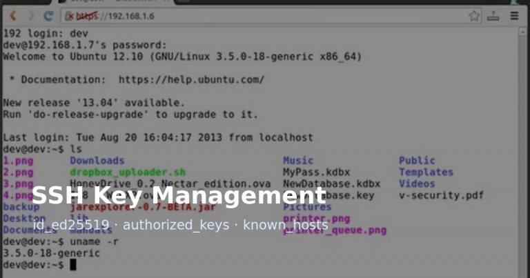 SSH web browser terminal image for SSH key management article