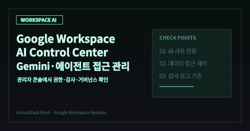 ActualStack cover image for Securely manage AI and agent access to Workspace data with the AI control center