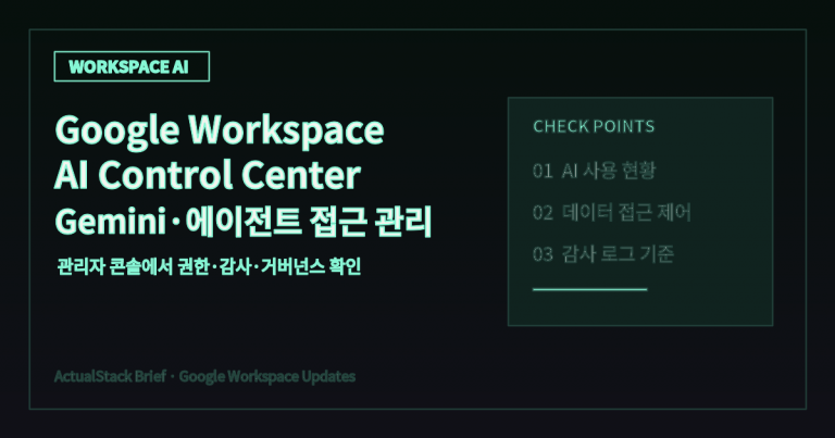ActualStack cover image for Securely manage AI and agent access to Workspace data with the AI control center
