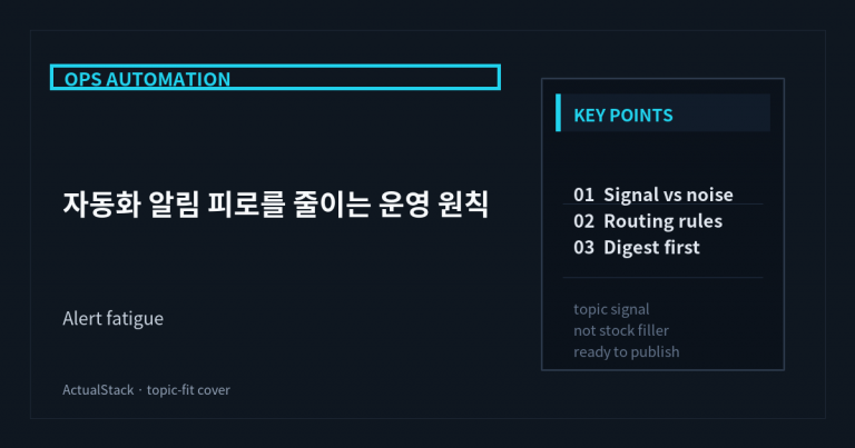 ActualStack cover image for 자동화 알림 피로를 줄이는 운영 원칙