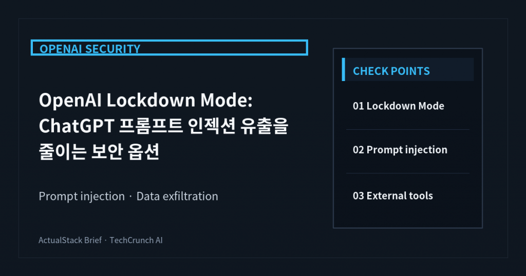 ActualStack cover image for OpenAI unveils Lockdown Mode to protect sensitive data from prompt injection attacks
